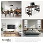 Voir la diapositive 5 : tectake Bureau Style industriel 2 étagères latérales avec 2 compartiments de stockage