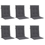 Voir la diapositive 3 : VIDAXL Coussins de chaise de jardin a dossier bas lot de 6 anthracite