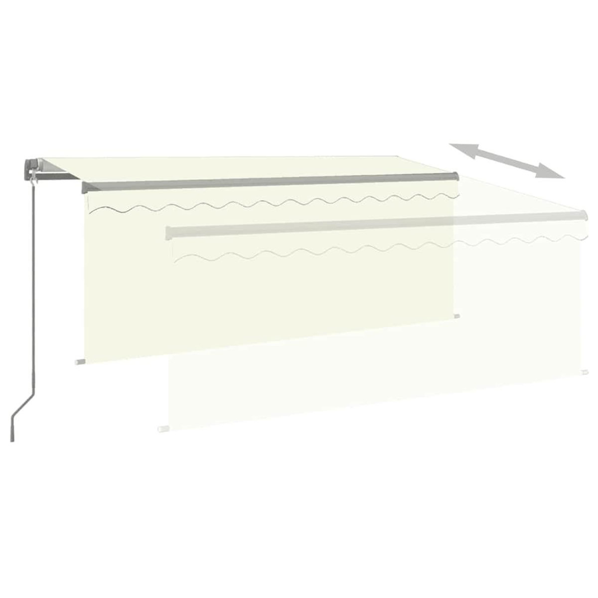 VIDAXL Auvent retractable manuel avec store 3,5x2,5 m Creme