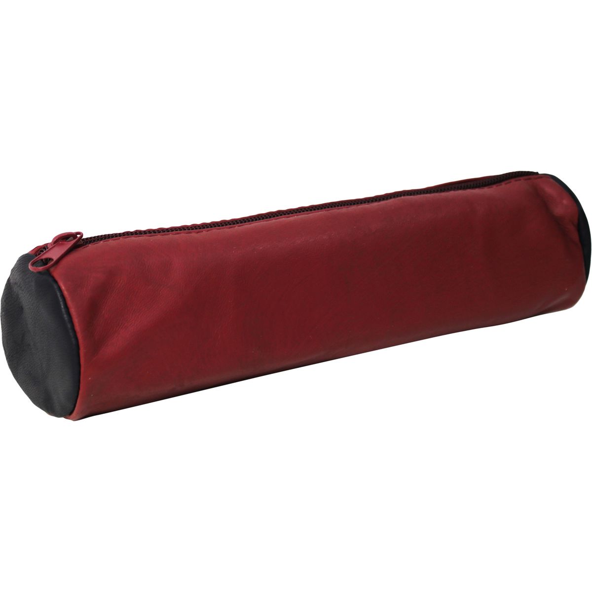  Trousse ronde cuir Bordeau