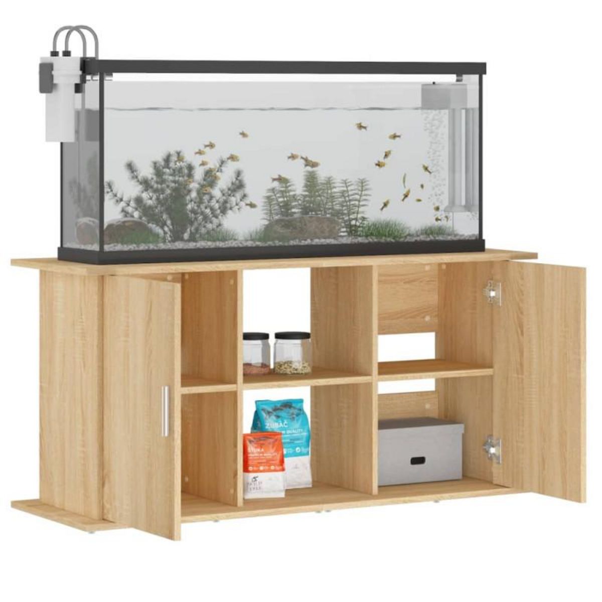 VIDAXL Support d aquarium chêne sonoma 121x41x58 cm bois d ingénierie