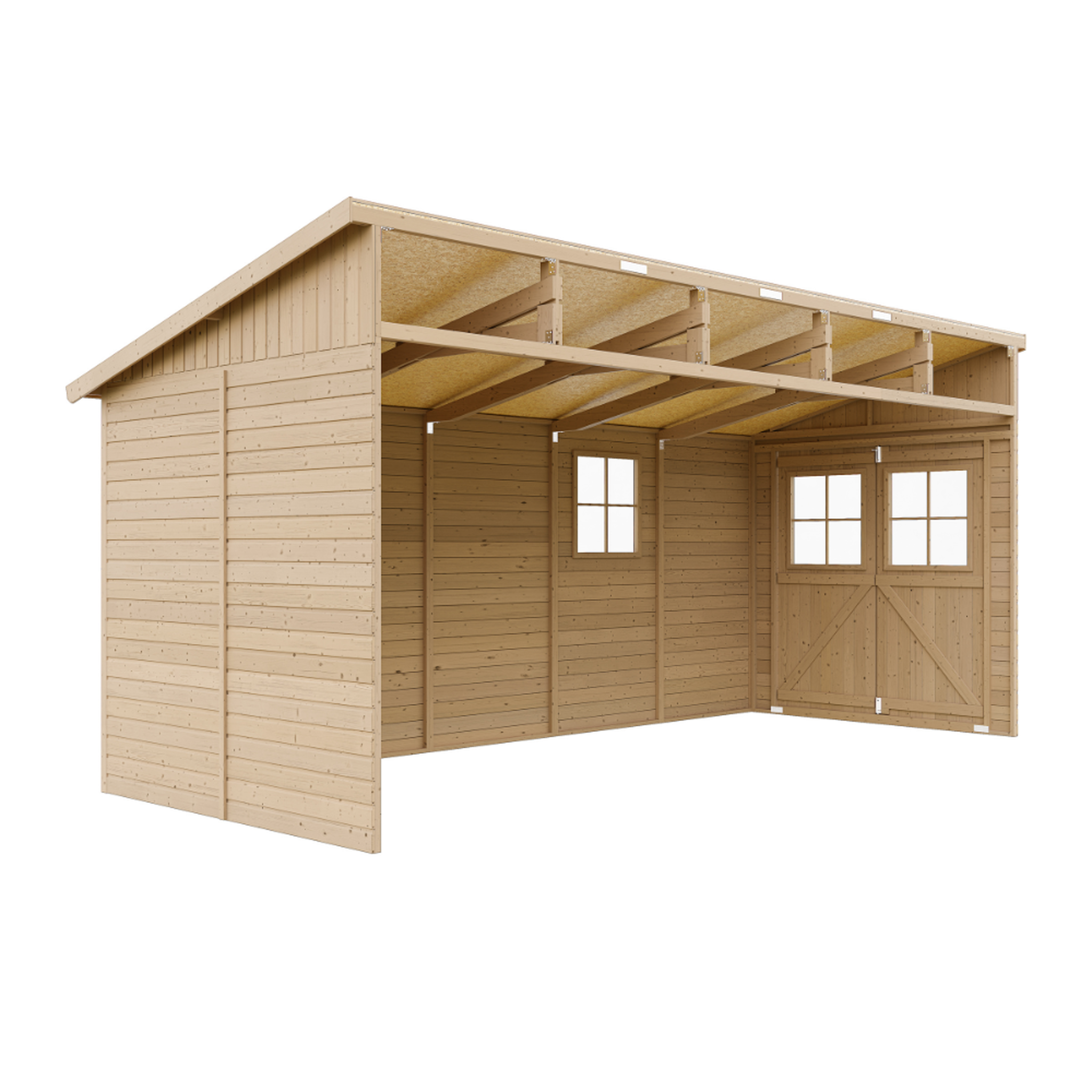 TIMBELA Abri de Jardin en Bois sans paroi latérale - 10 m2 M341