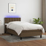 Voir la diapositive 1 : VIDAXL Sommier a lattes de lit et matelas et LED Marron fonce 80x200cm