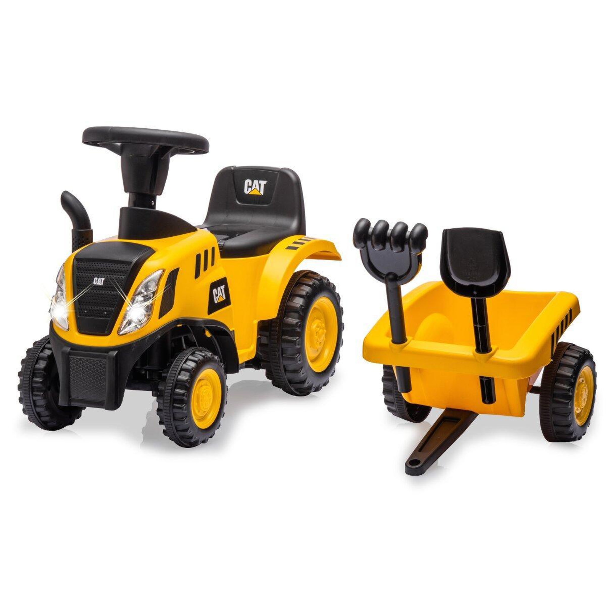 Jamara Porteur tracteur Cat jaune 2-en-1
