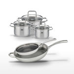 ELO Lot 2 Poêles 28cm & 32cm Elo Relief Evolution et 3 Faitouts Elo Citrin