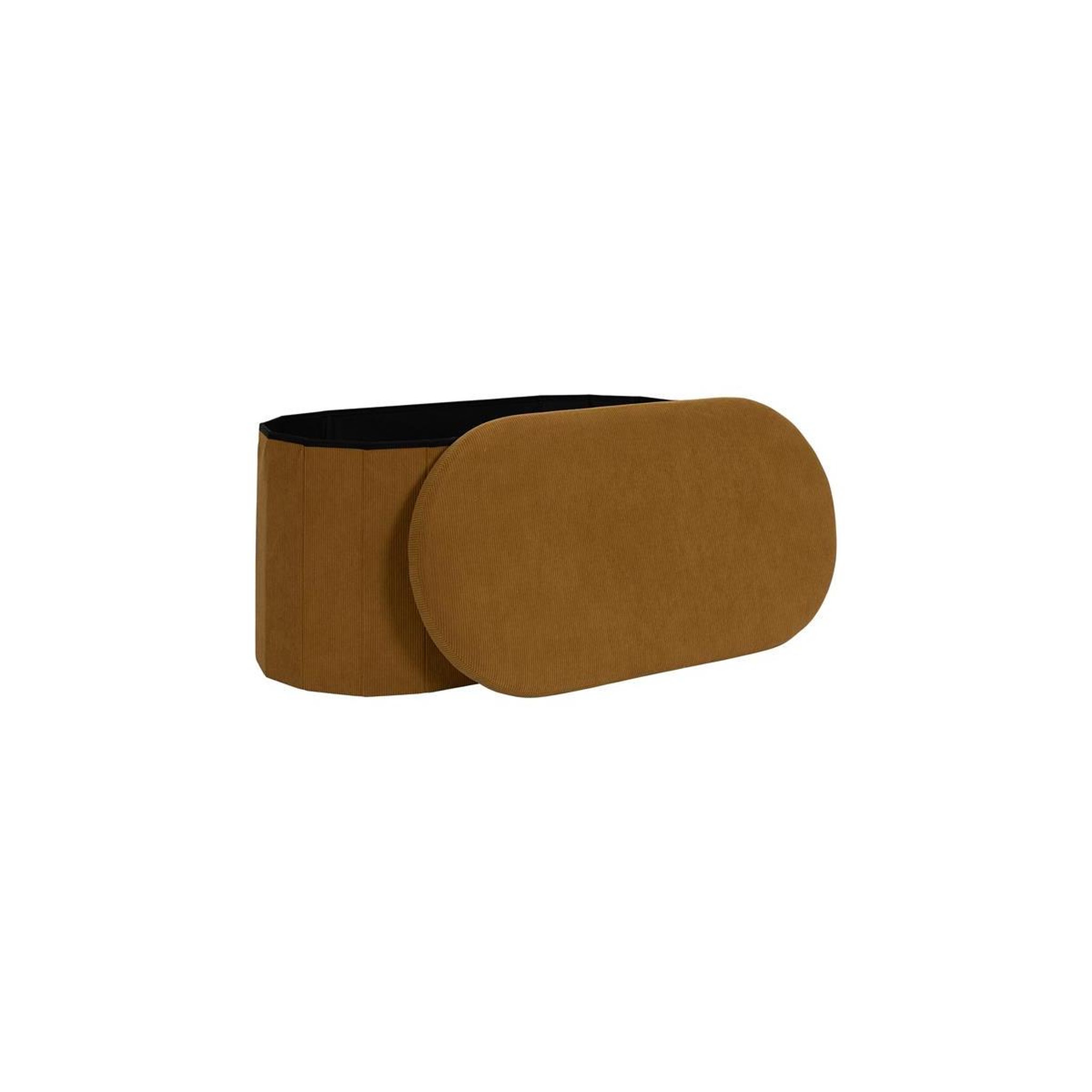 Voir la diapositive 3 : The Home Deco Factory Banc coffre pliable côtelé  jules  76cm jaune