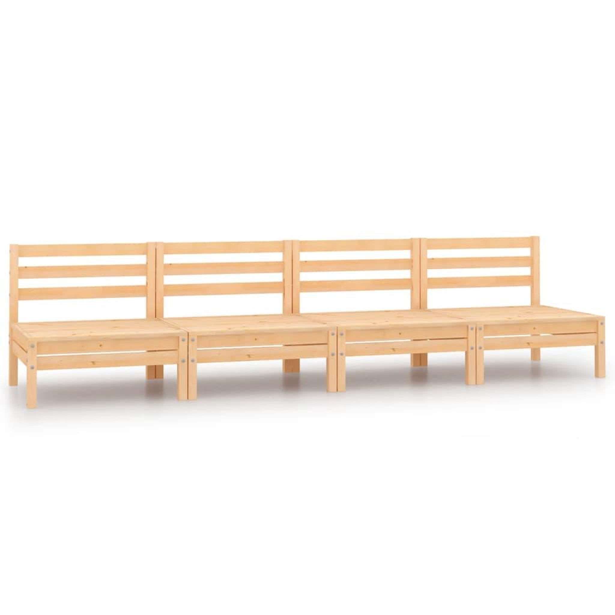 VIDAXL Canapes centraux de jardin 4 pcs Bois de pin massif