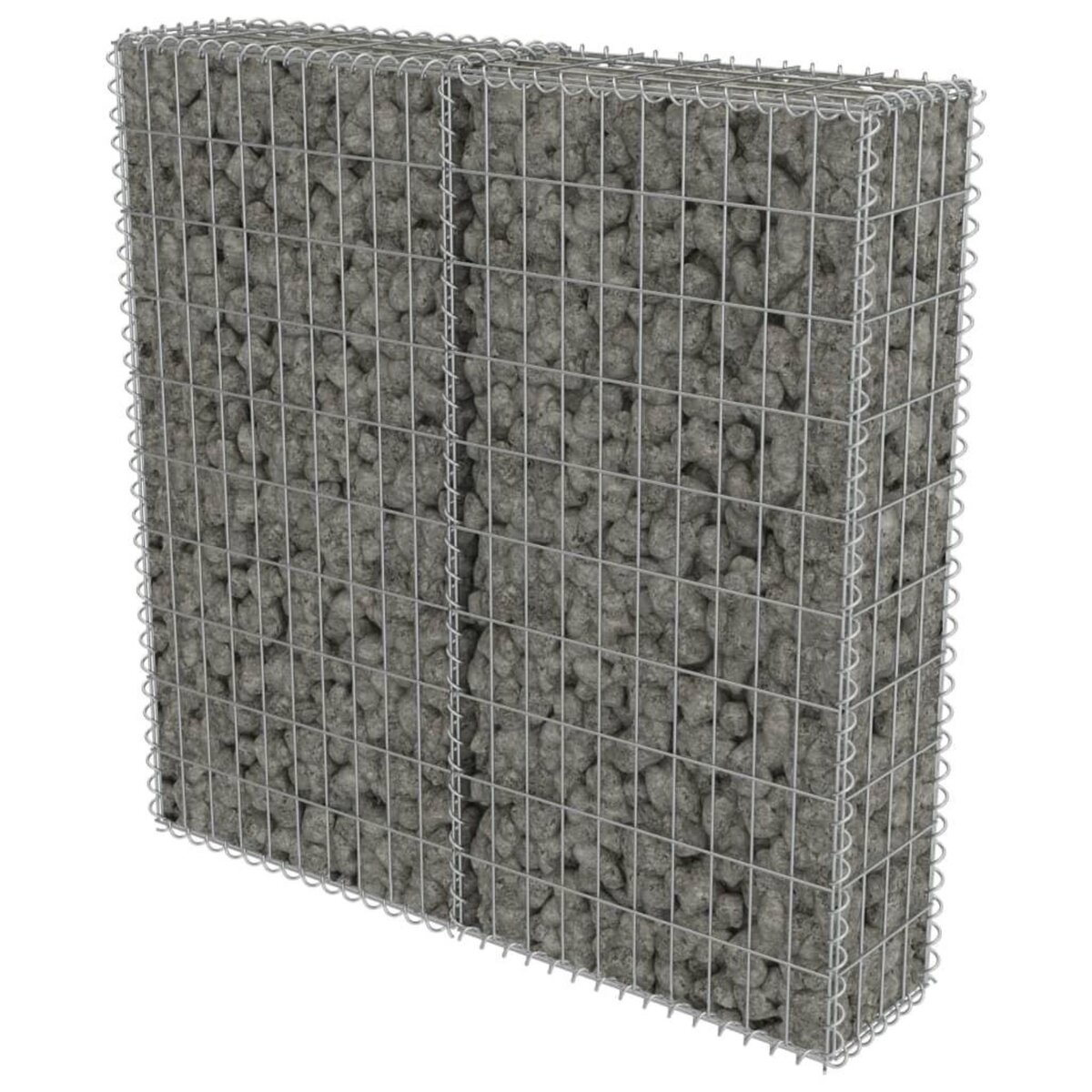 VIDAXL Mur a gabion avec couvercles Acier galvanise 100x20x100 cm