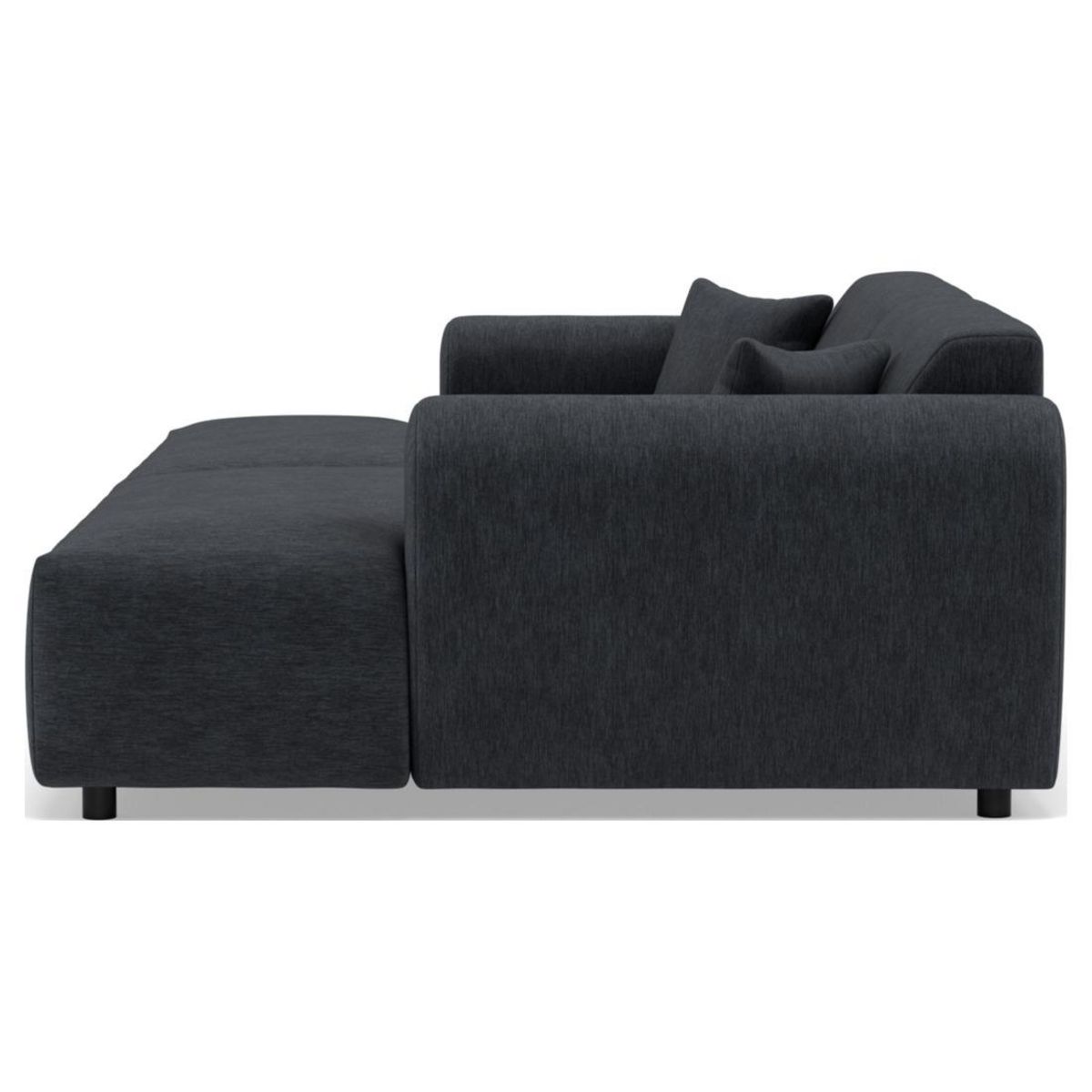 LISA DESIGN Aumance - canapé droit 4 places avec double méridienne assise profonde en velours texturé