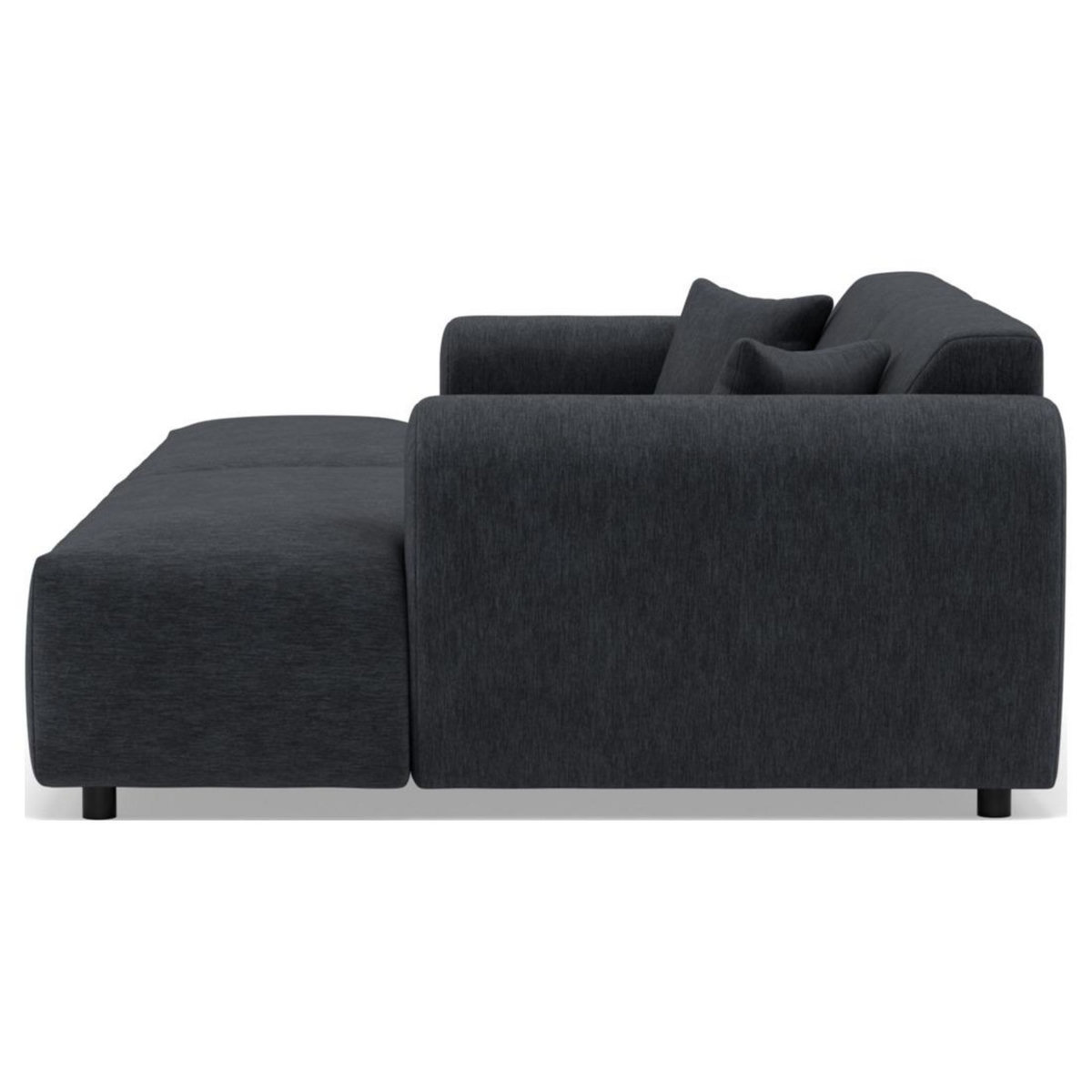 LISA DESIGN Aumance - canapé droit 4 places avec double méridienne assise profonde en velours texturé