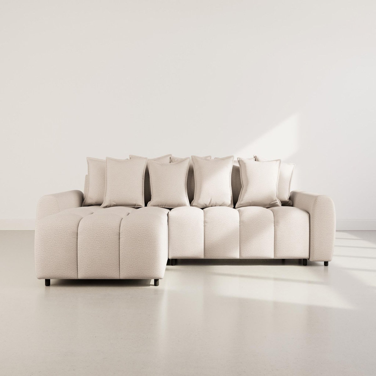 LISA DESIGN Adelaide - canapé d'angle réversible 4 places en tissu texturé