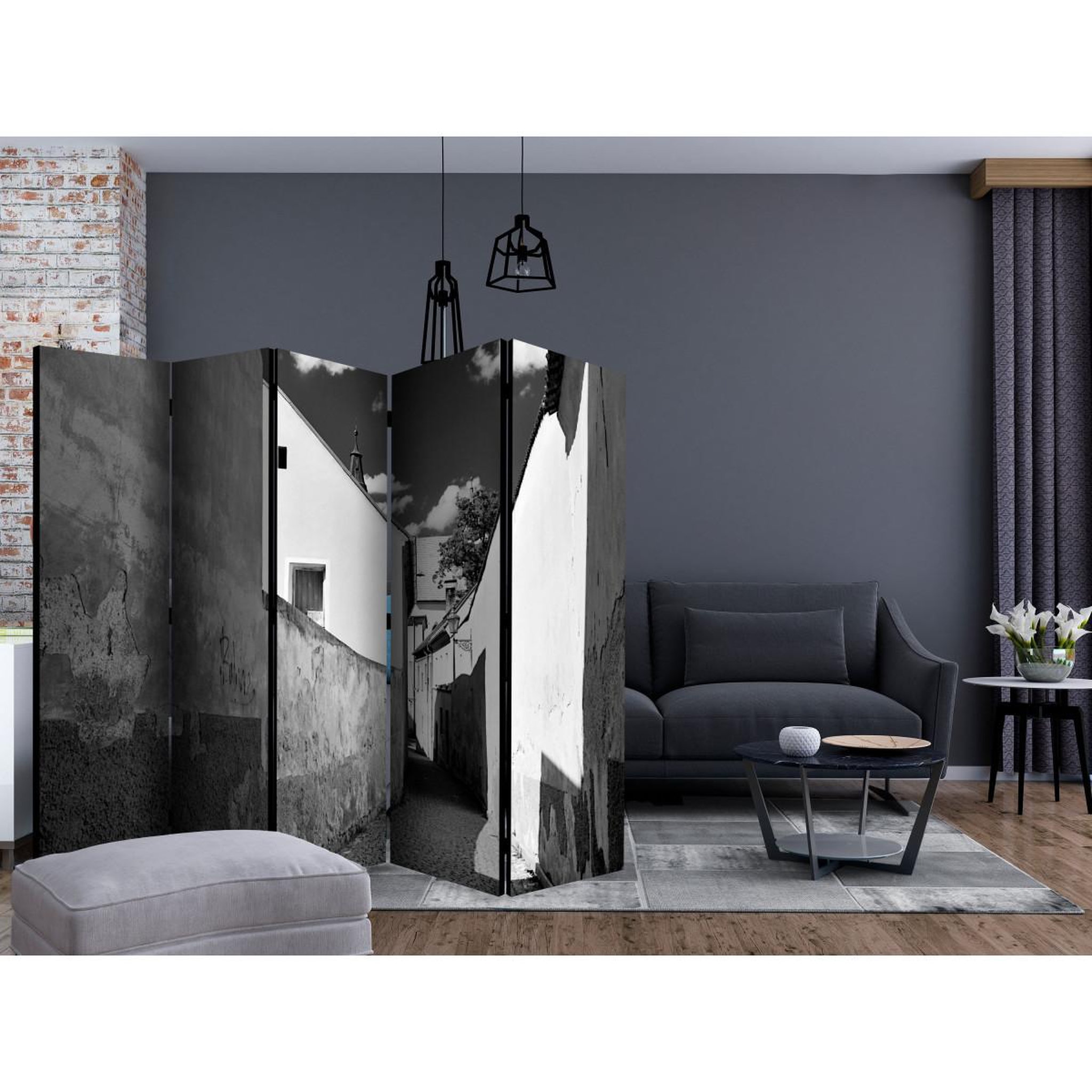 Voir la diapositive 2 : Paris Prix Paravent 5 volets  narrow street  172x225cm
