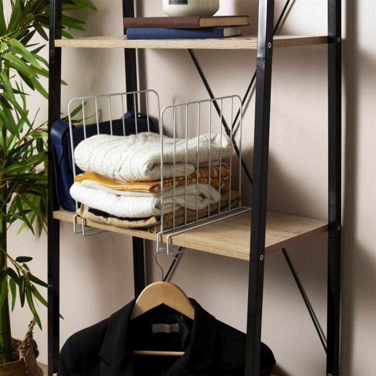 Paris Prix Séparateur d'Étagère en Métal  Armoire  32cm Blanc