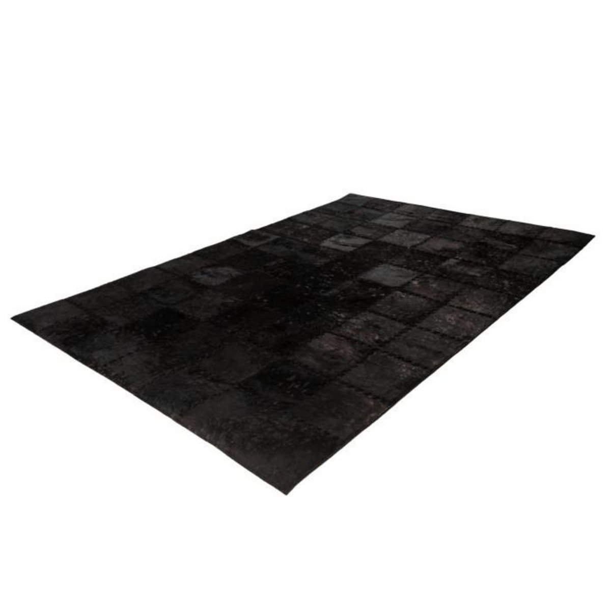 Paris Prix Tapis Patchwork en Cuir Fait Main  Voila  Noir