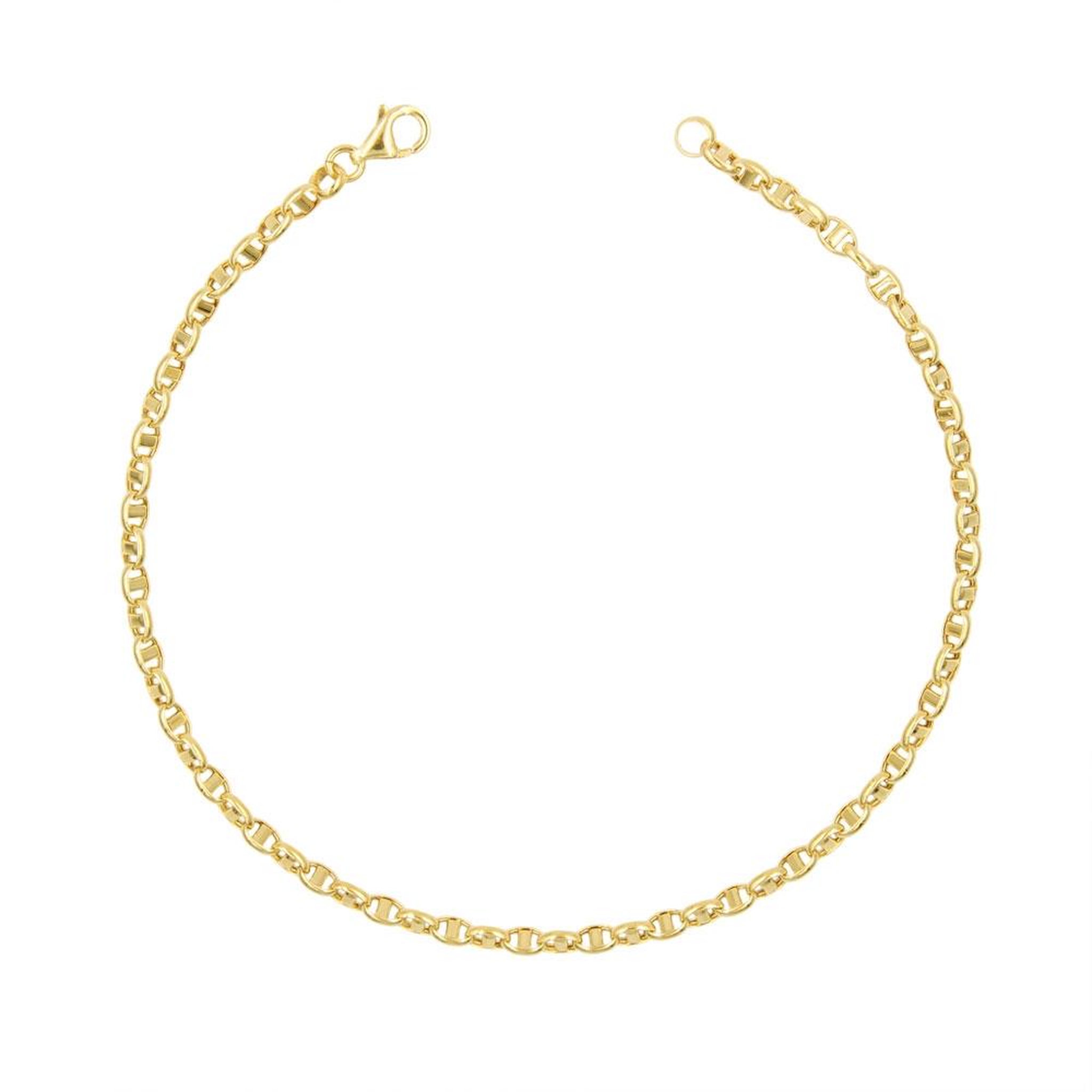 L'ATELIER D'AZUR Bracelet Or Jaune Maille Marine Alternée - Homme