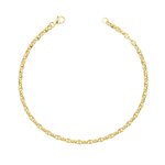 L'ATELIER D'AZUR Bracelet Or Jaune Maille Marine Alternée - Homme