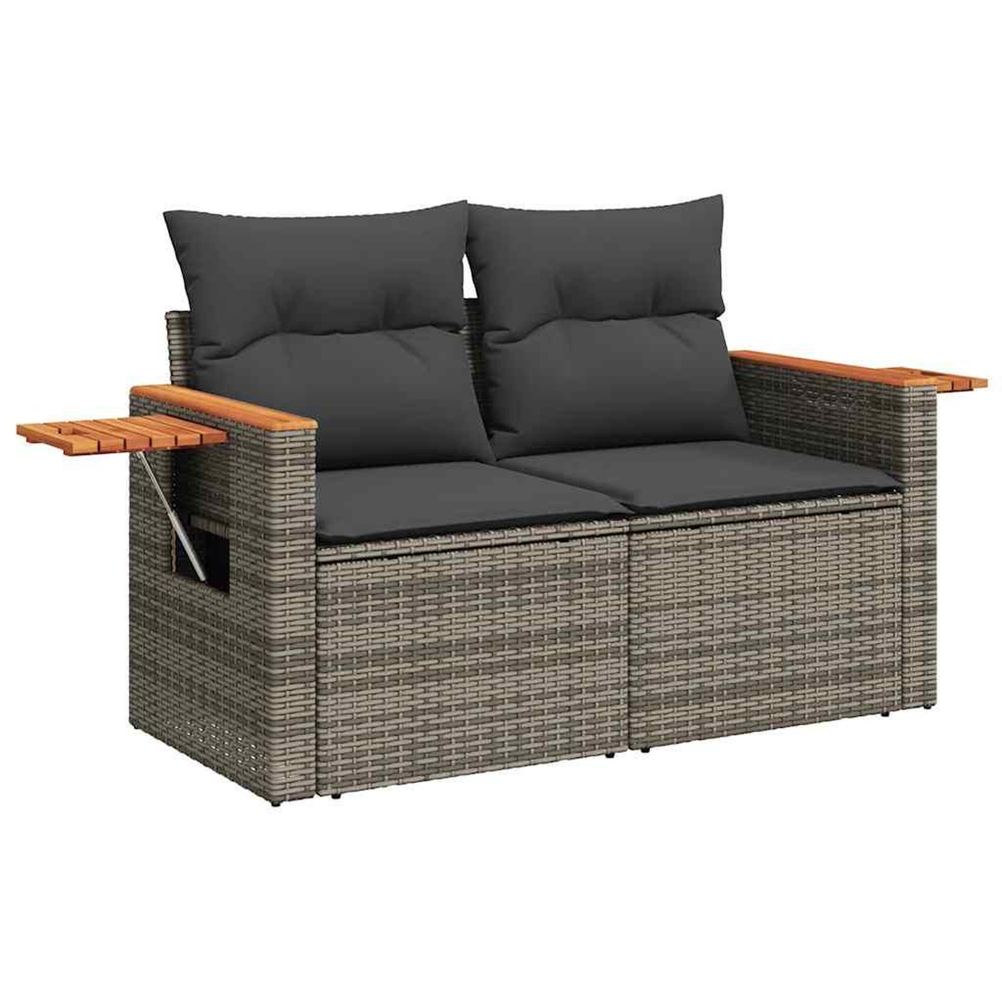 Voir la diapositive 4 : VIDAXL Salon de jardin avec coussins 8 pcs gris resine tressee acacia