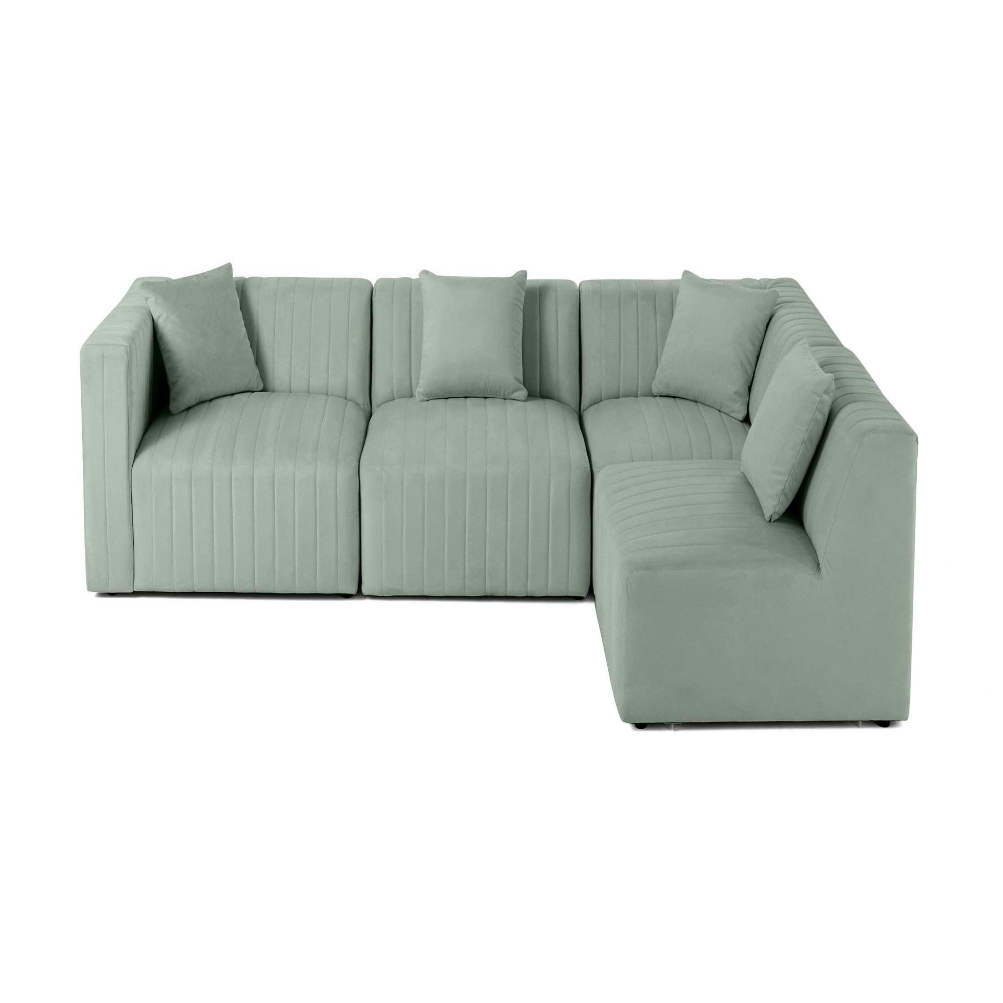 Voir la diapositive 1 : BEST MOBILIER Nova - canapé modulable d'angle droit - 5 places - en velours