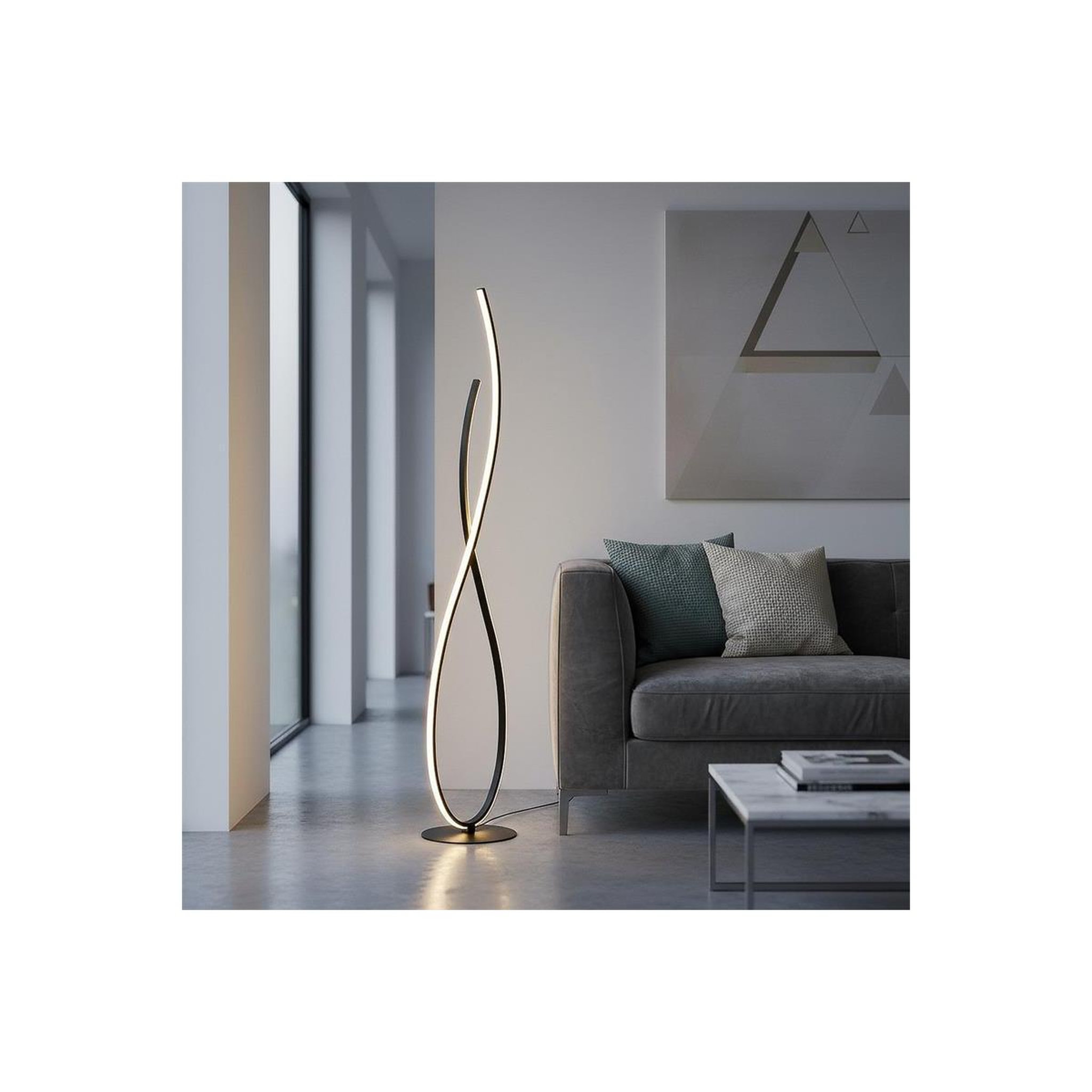 Voir la diapositive 6 : The Home Deco Factory Luminaire LED Design  Spirale  120cm Noir