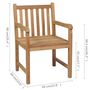Voir la diapositive 6 : VIDAXL Chaises de jardin lot de 4 et coussins gris Bois de teck solide