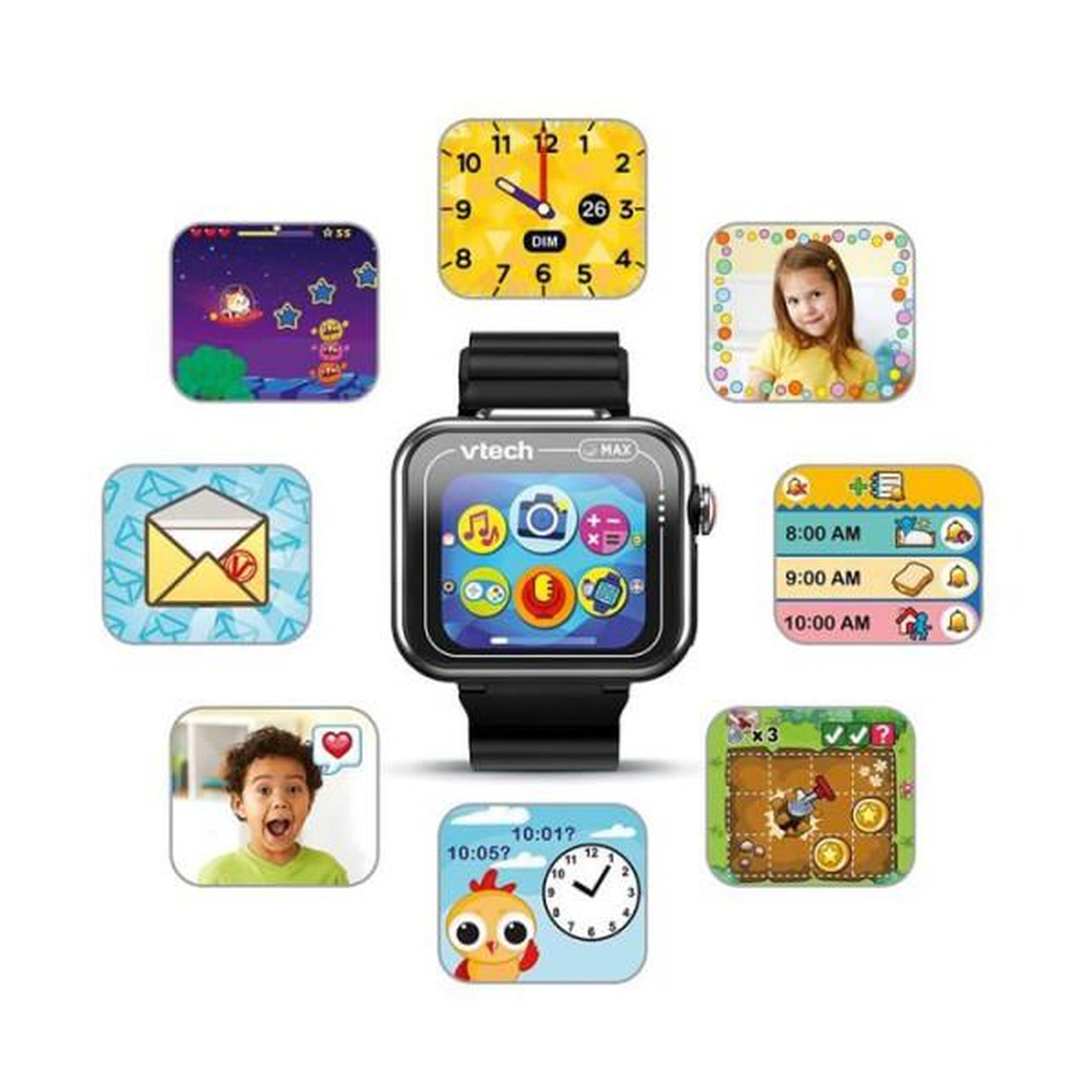 Voir la diapositive 2 : VTECH Montre éducatif Vtech Kidizoom Max Noir