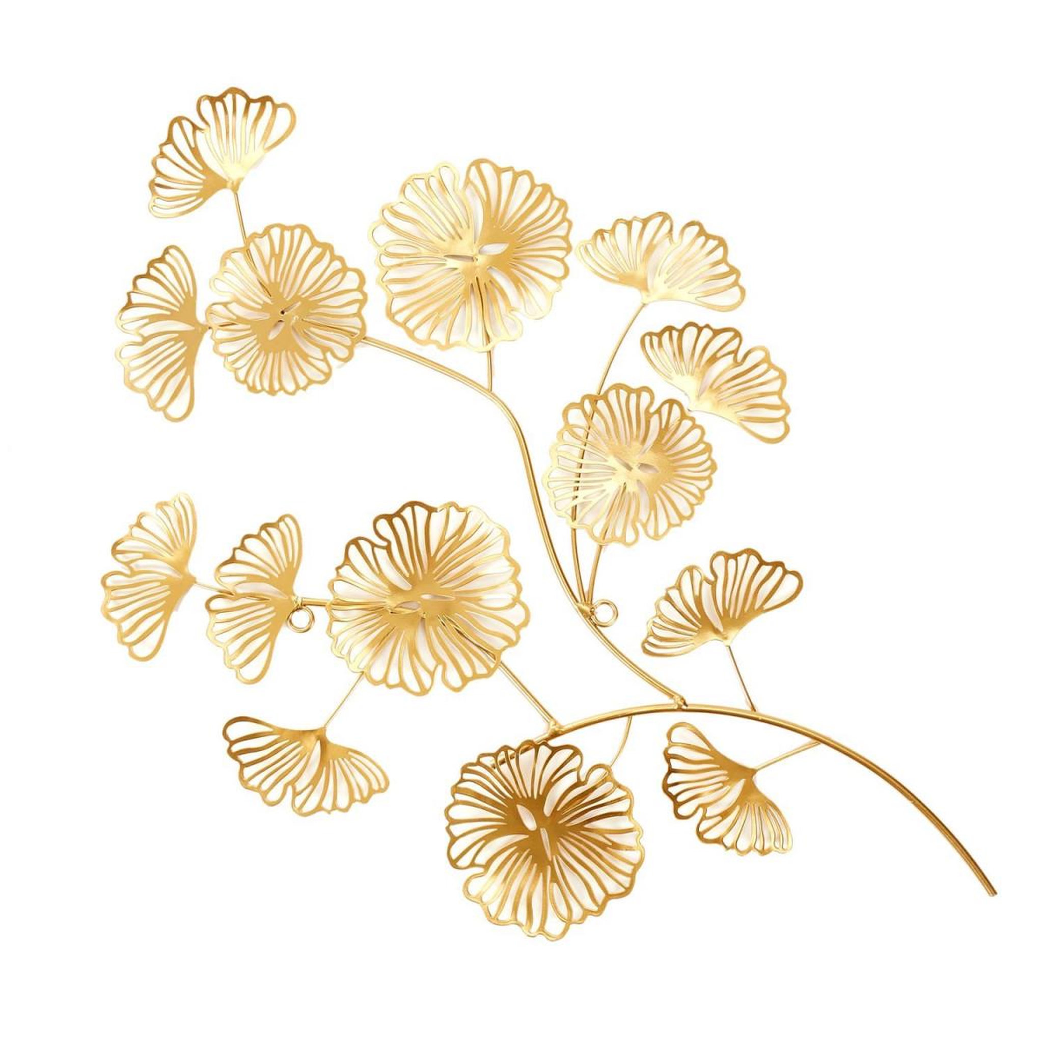 Voir la diapositive 1 : The Home Deco Factory Décoration murale en métal  fleur  54cm or