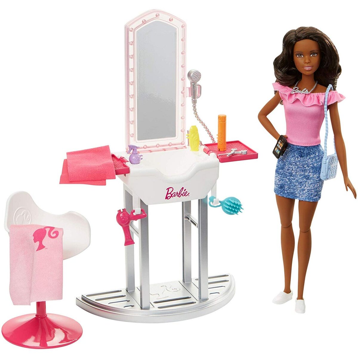 Achetez Set de Coiffure Barbie avec Sèche-cheveux et autres