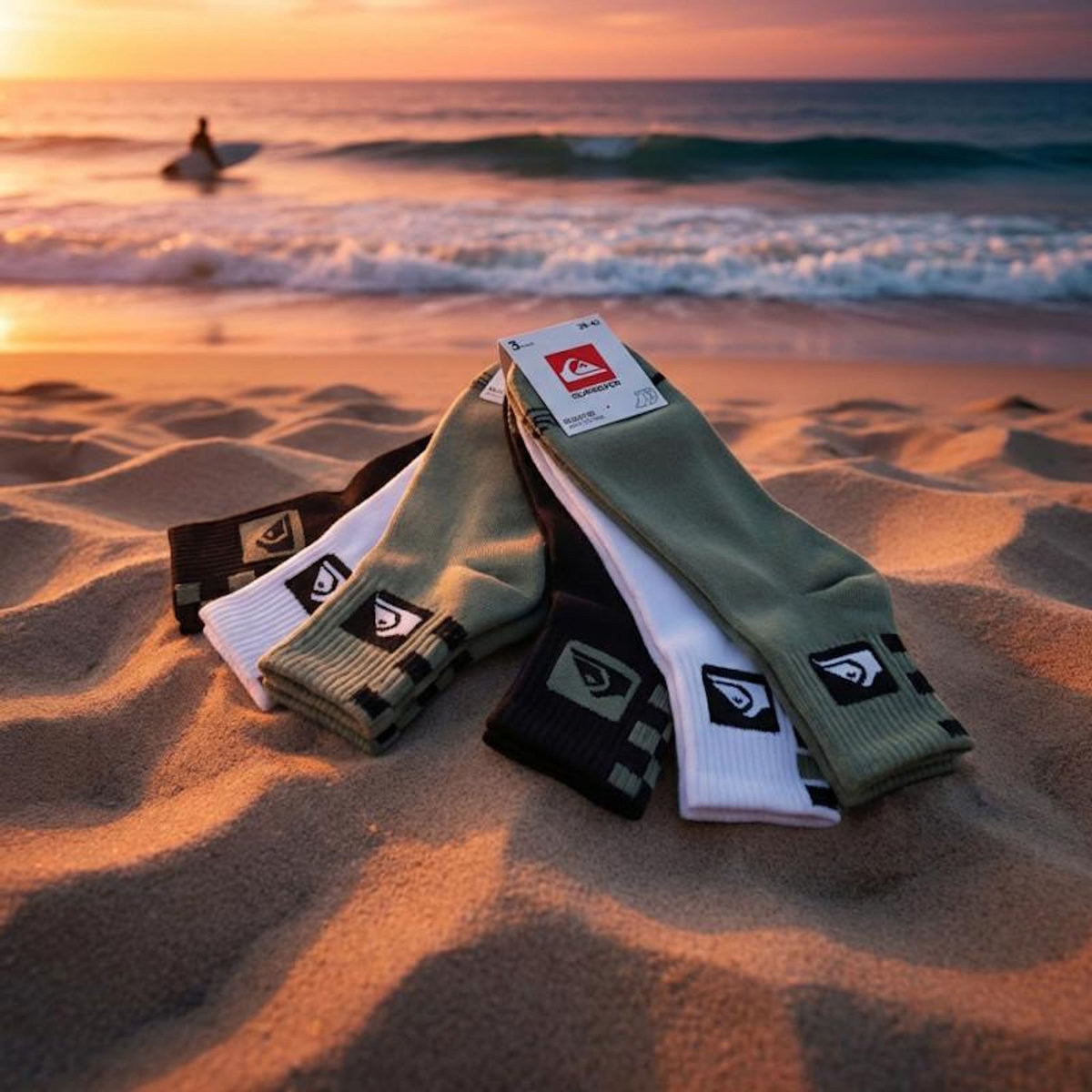 QUIKSILVER Quiksilver Pack de Chaussettes Homme QUARTER– Lot 6 Paires Sport