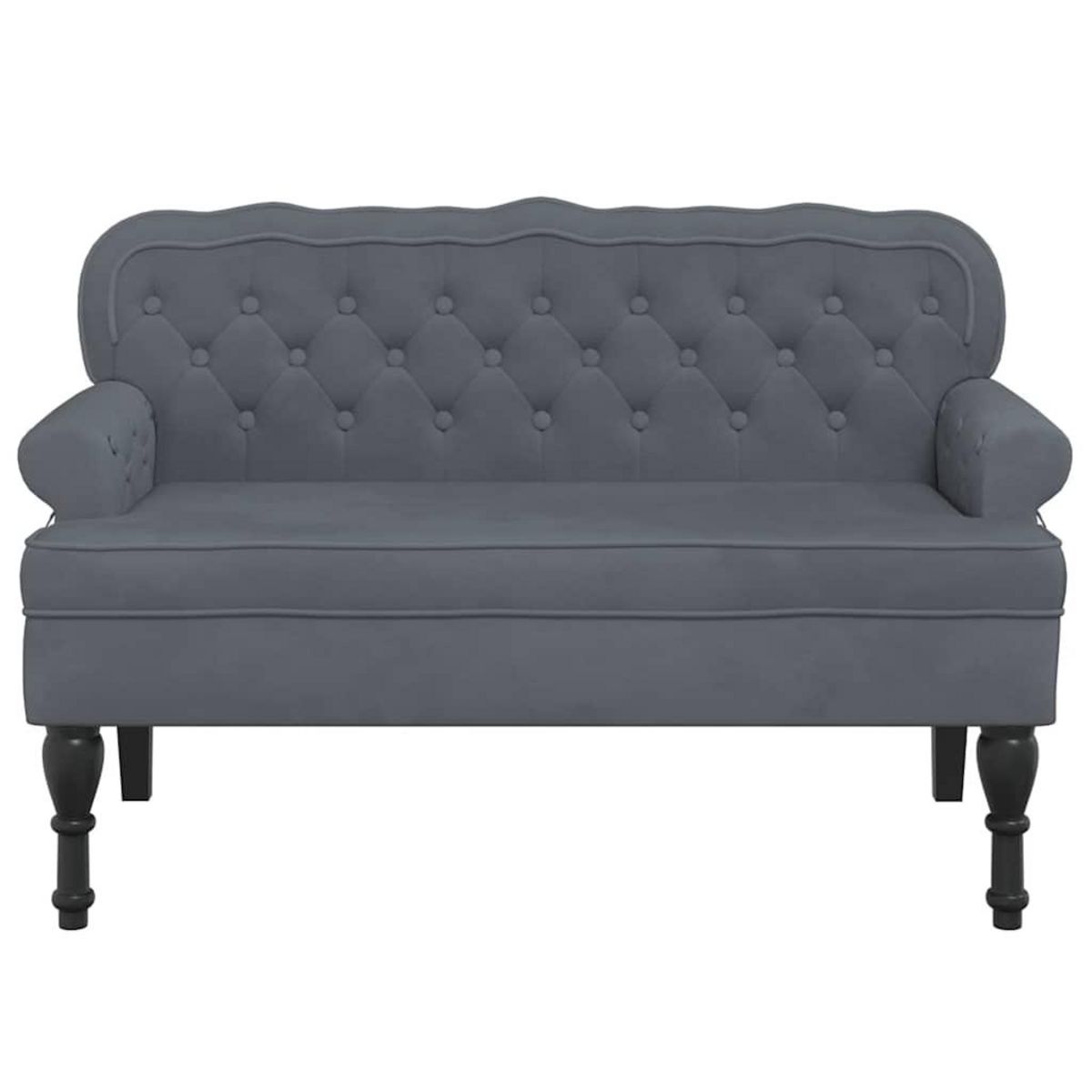 VIDAXL Banc avec dossier gris fonce 119,5x64,5x75 cm velours