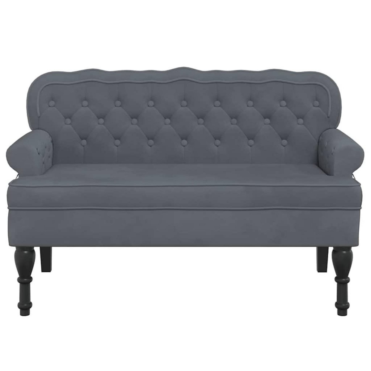 VIDAXL Banc avec dossier gris fonce 119,5x64,5x75 cm velours