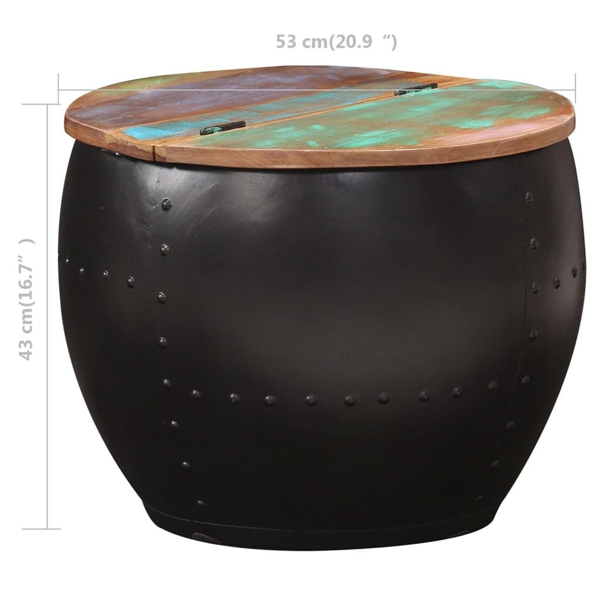 Voir la diapositive 6 : VIDAXL Table basse 53x43 cm Bois de recuperation massif