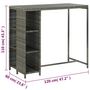 Voir la diapositive 6 : VIDAXL Ensemble de bar de jardin 5 pcs et coussins Resine tressee Gris