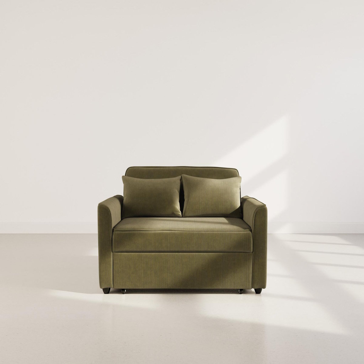 BEST MOBILIER Ernest - canapé droit 2 places convertible en velours côtelé