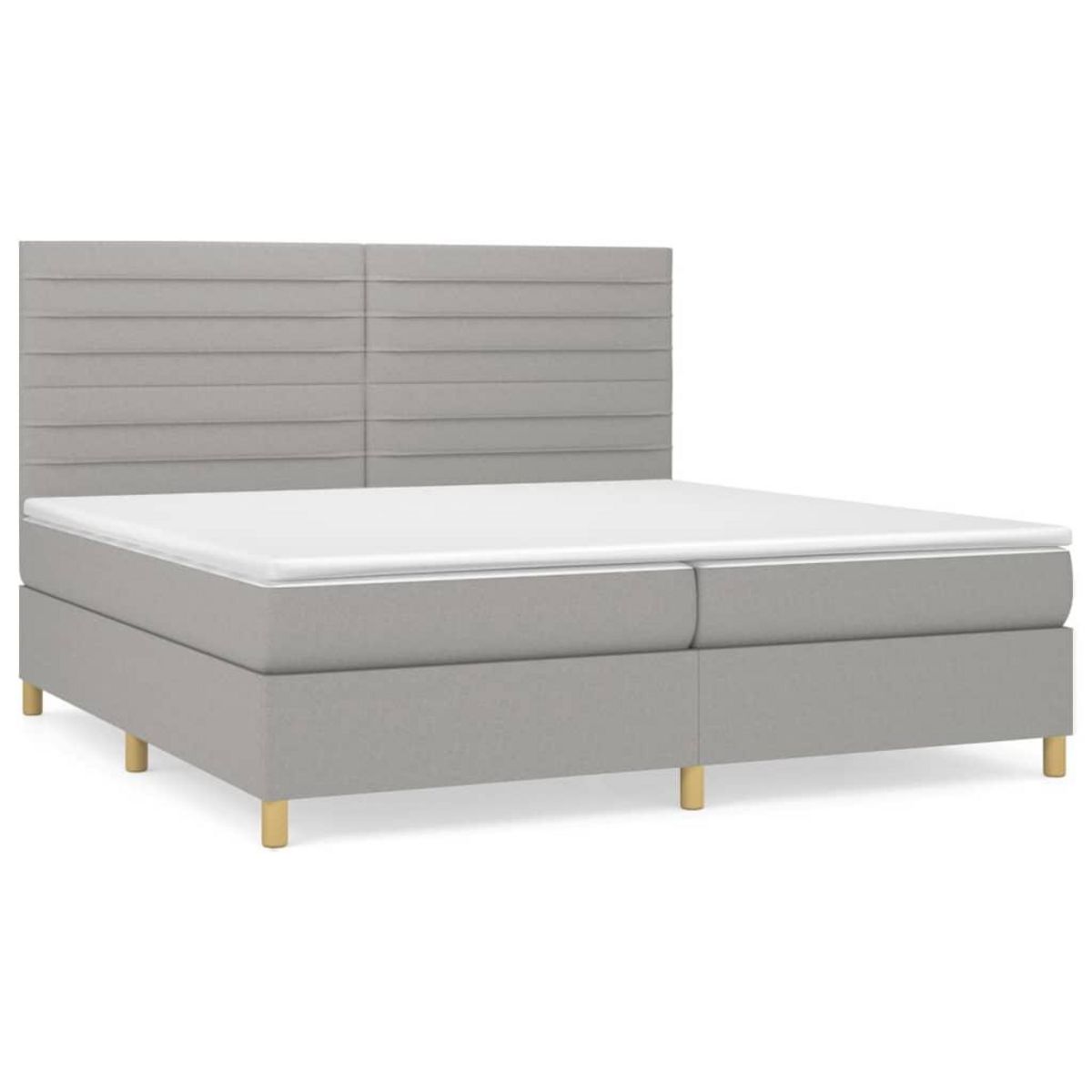 VIDAXL Sommier a lattes de lit avec matelas Gris clair 200x200cm Tissu
