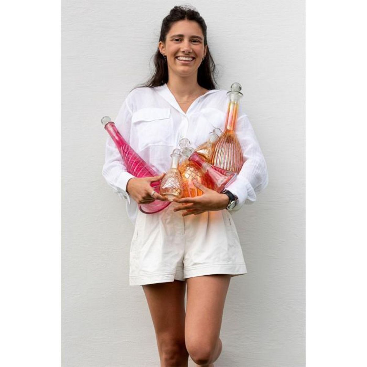 Paris Prix Carafe en Verre Tiges  Anastasia  42cm Rouge