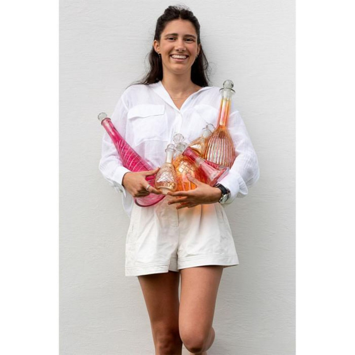 Paris Prix Carafe en Verre Tiges  Anastasia  42cm Rouge