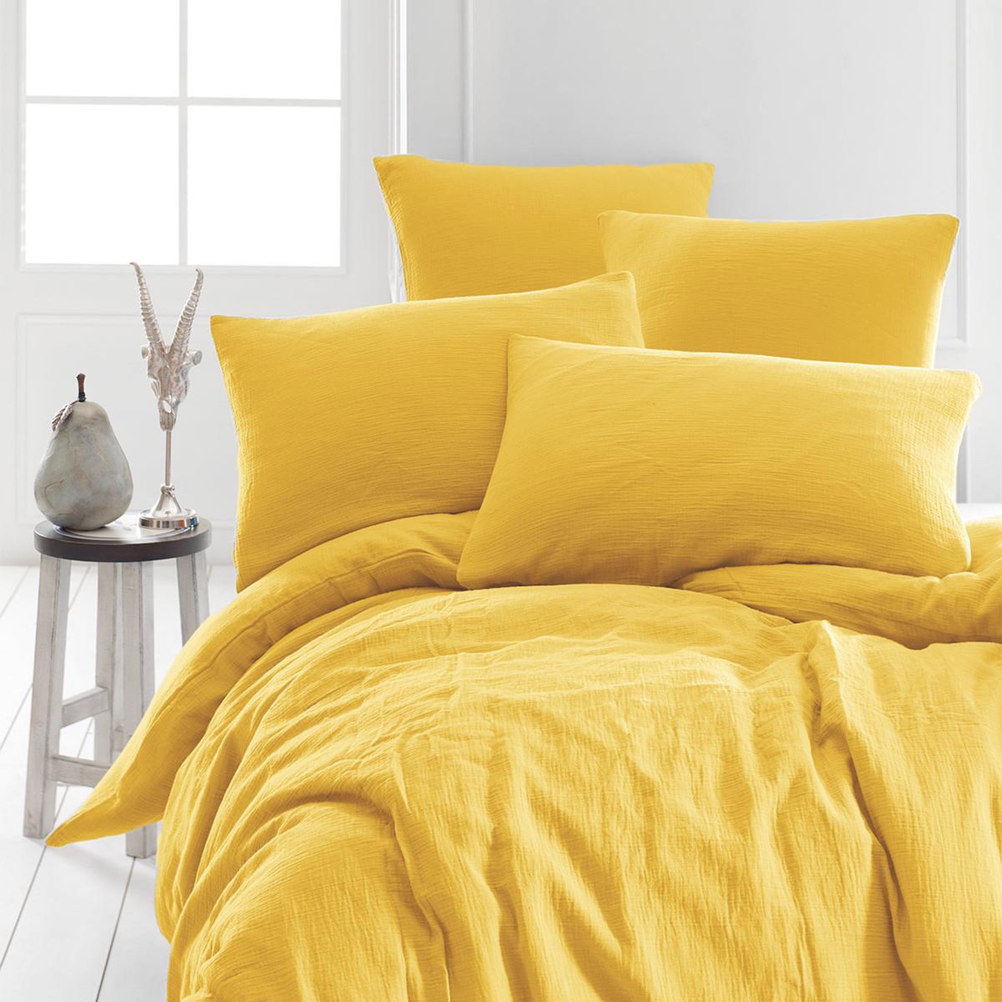 Voir la diapositive 4 : Sensei Maison Drap housse en gaze de coton bonnet 30 cm LOFT