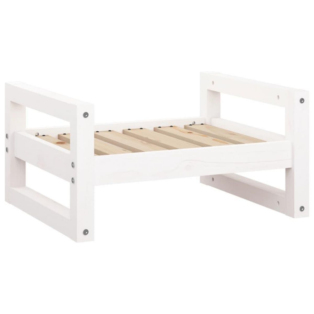 VIDAXL Lit pour chien Blanc 55,5x45,5x28 cm Bois de pin solide
