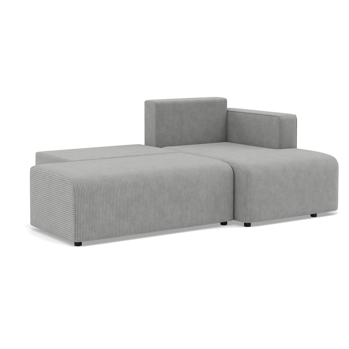 BEST MOBILIER Topaze - canapé d'angle droit 4 places convertible avec coffre en velours côtelé
