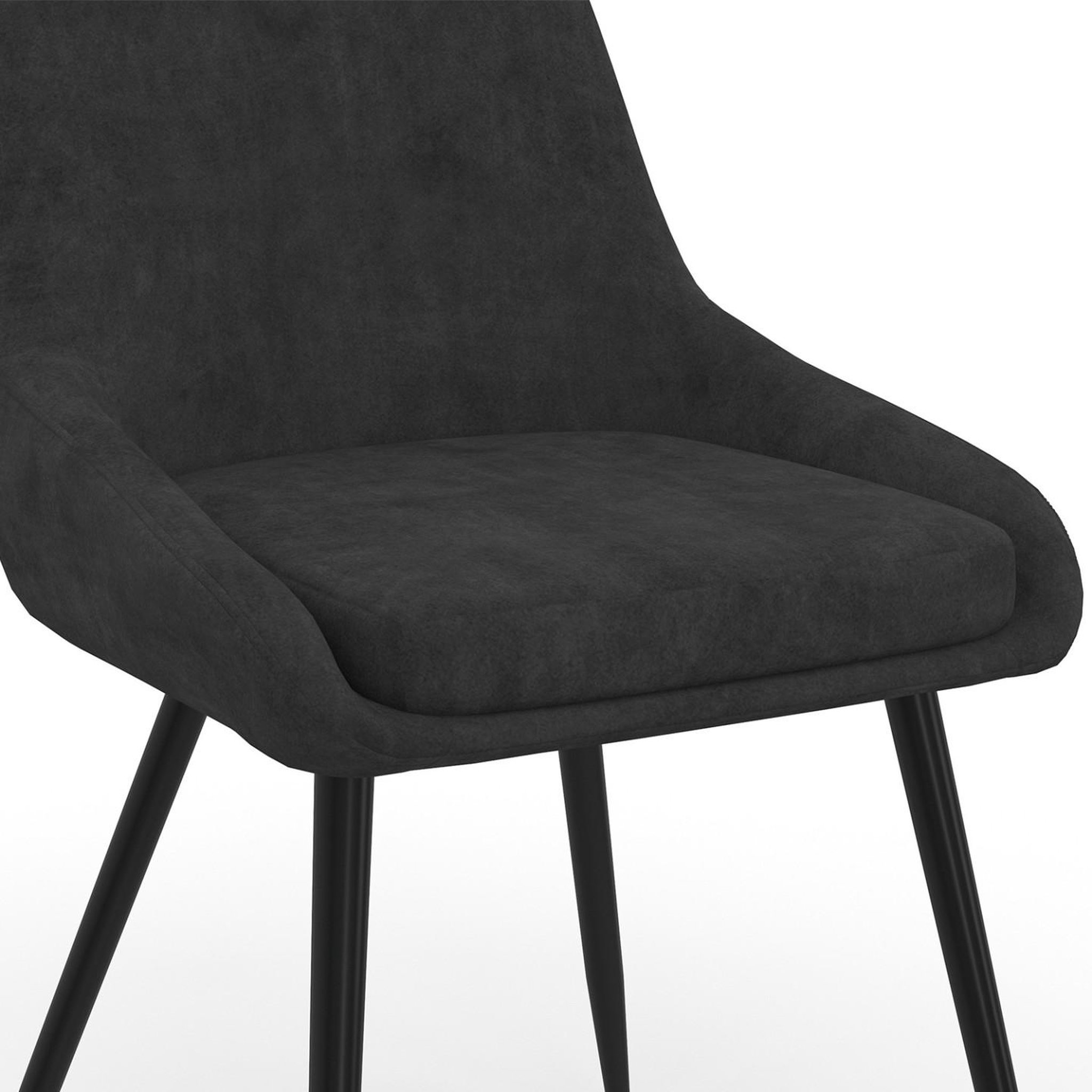 Voir la diapositive 6 : ID MARKET Lot de 6 chaises thalya en velours noir avec accoudoirs