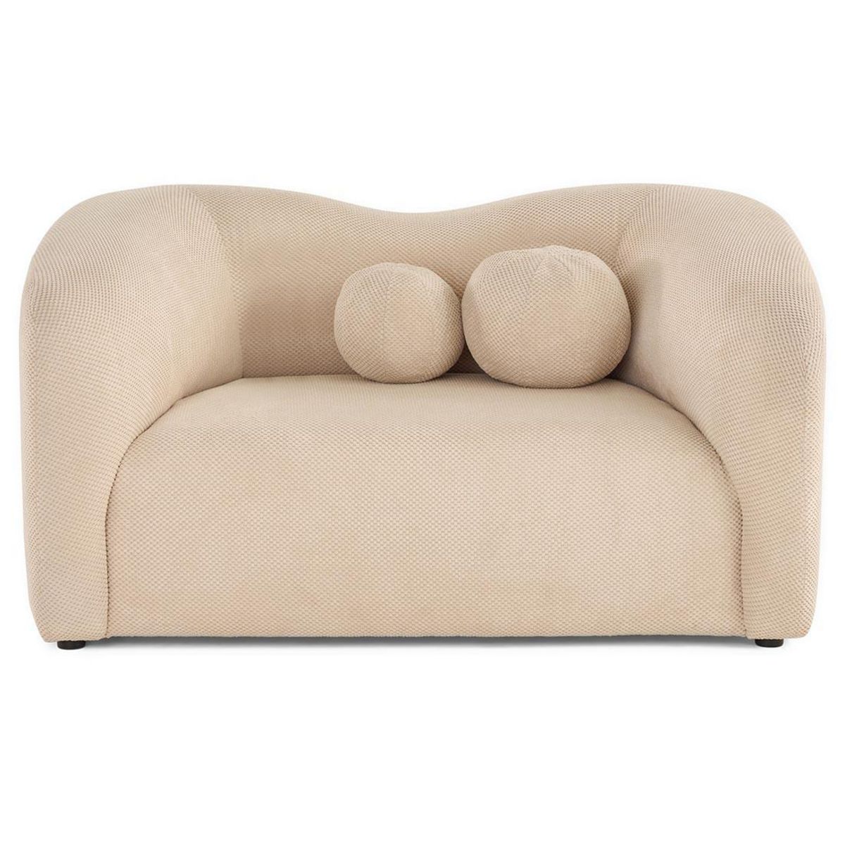 LISA DESIGN Charles - canapé droit 2 places en velours texturé