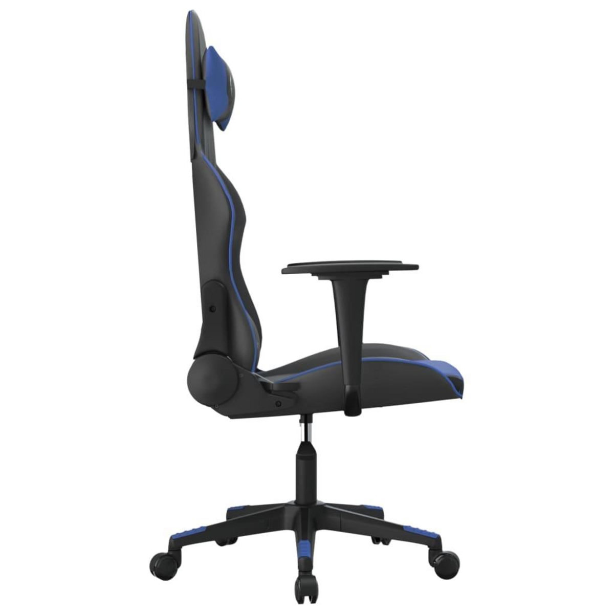 VIDAXL Chaise de jeu Noir et bleu Similicuir