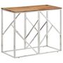 Voir la diapositive 1 : VIDAXL Table console argente acier inoxydable et bois massif d'acacia