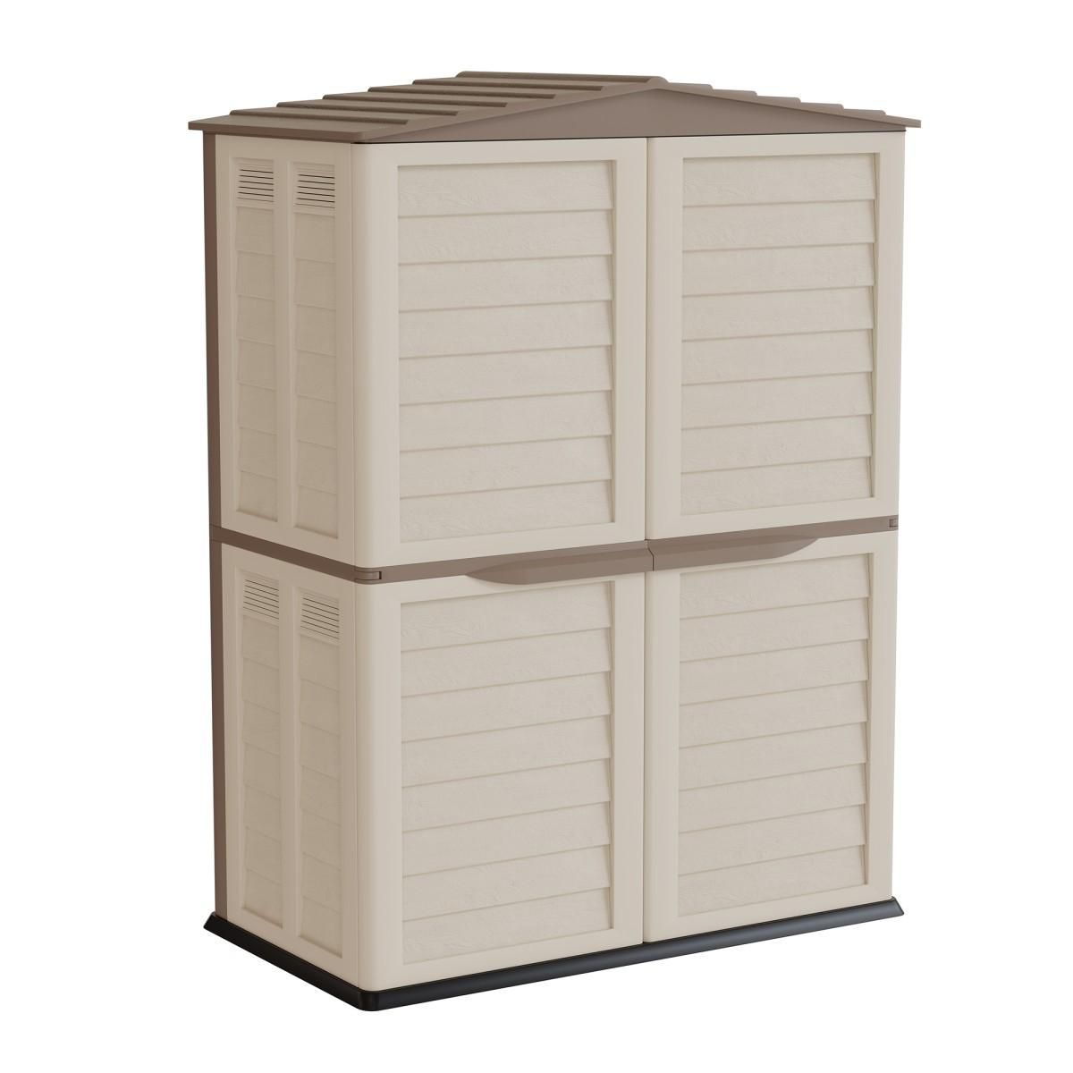 INTEC Abri de jardin Extérieur 2 portes Beige 151 x 83 x H200cm Cabanon de jardin avec plancher intégré INTEC