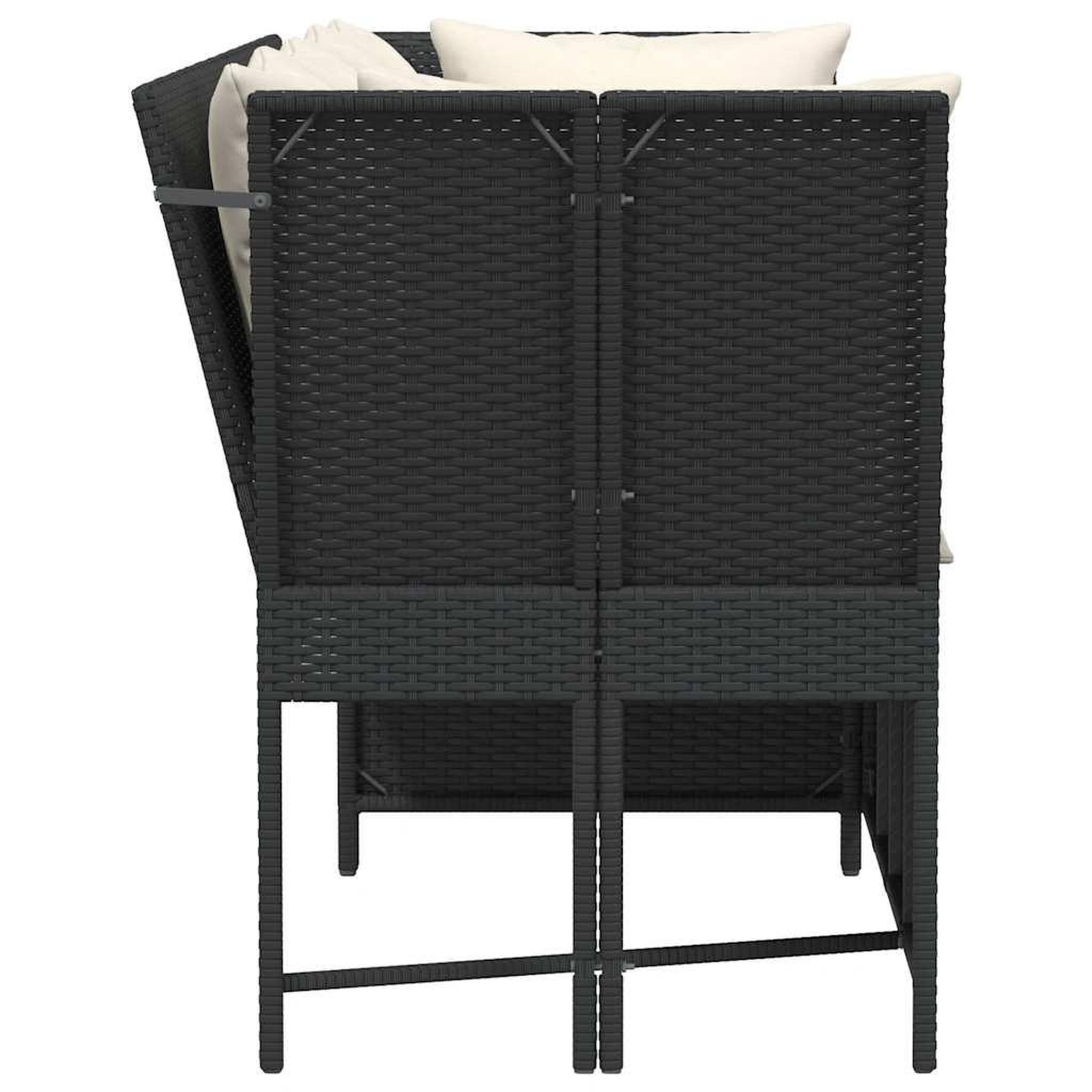 Voir la diapositive 5 : VIDAXL Canape de jardin avec coussins Noir Resine tressee