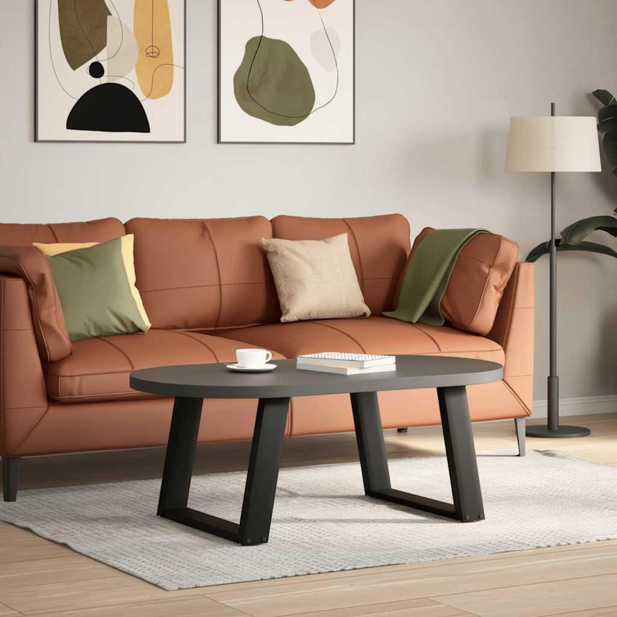 VIDAXL Pieds de table basse forme de U 2 pcs noir 70x(42-43) cm acier