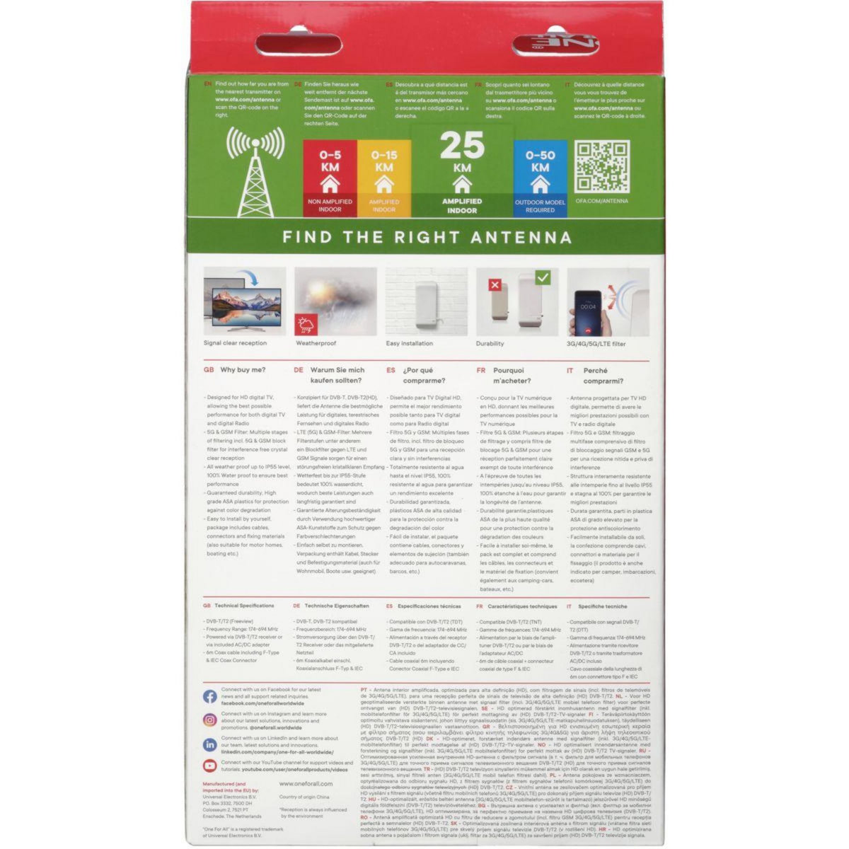 One For All Antenne extérieure SV9450