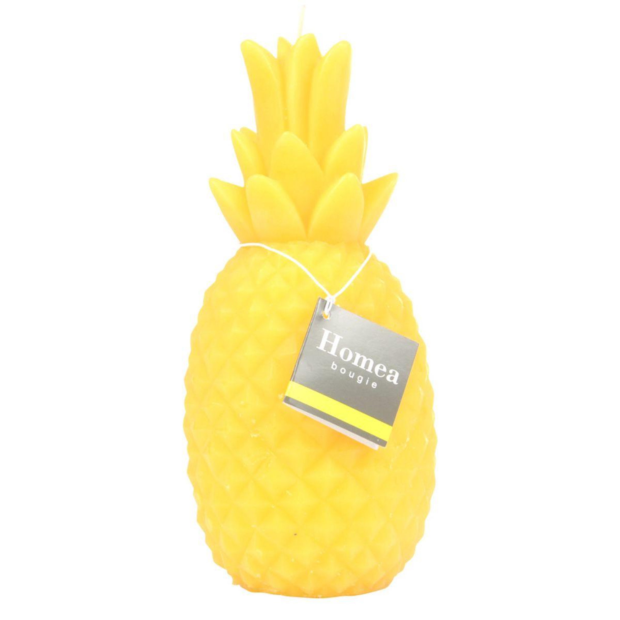 Voir la diapositive 2 : HOMEA Bougie déco  ananas tropical  20cm jaune