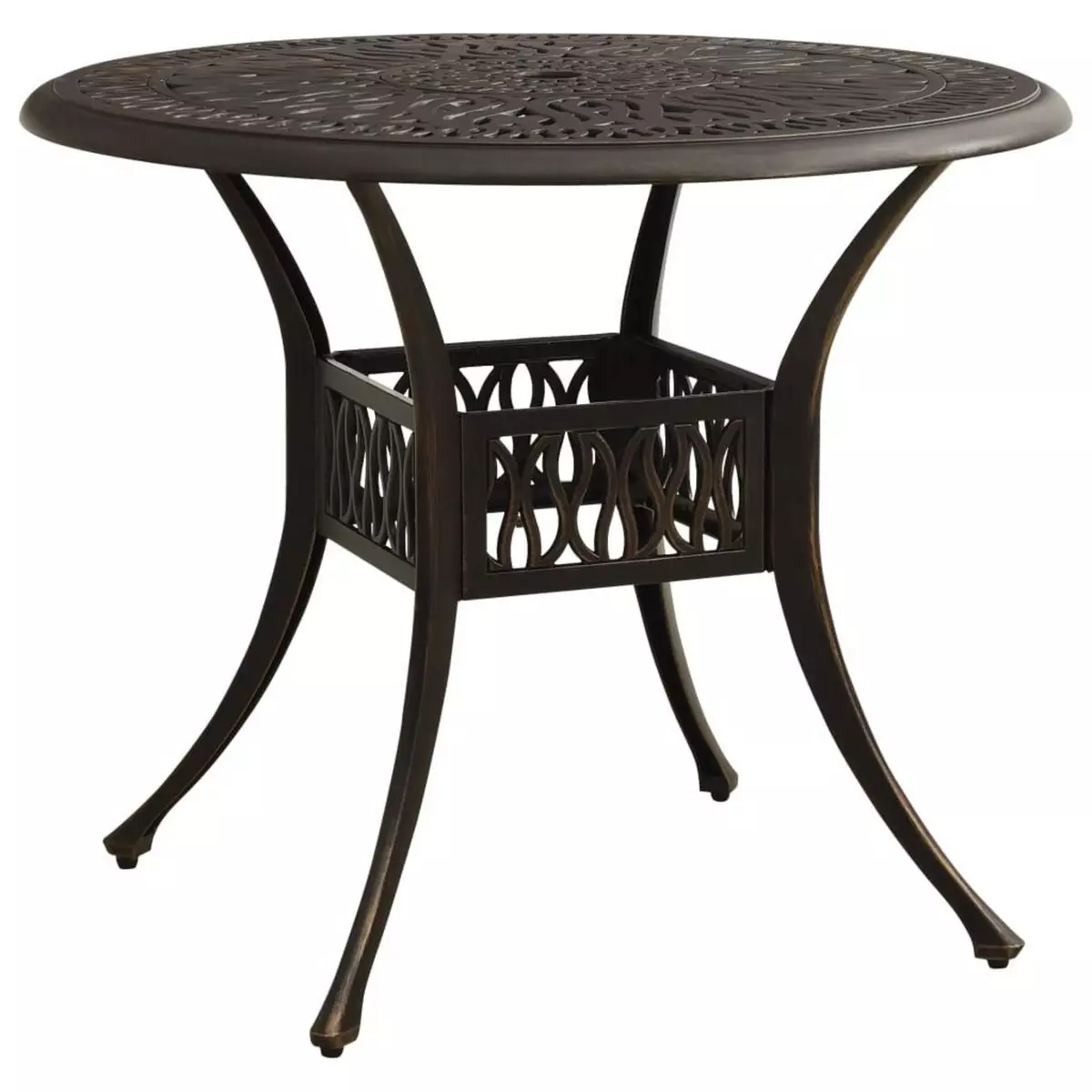 VIDAXL Table de jardin Bronze 90x90x74 cm Aluminium coule
