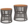 Voir la diapositive 2 : VIDAXL Tables d'appoint de jardin 2 pcs dessus en bois gris poly rotin